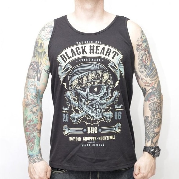koszulka bez rękawów BLACK HEART BANDANA BOY