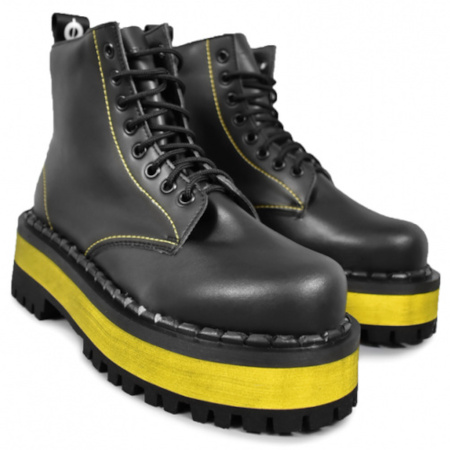 Glany ALTERCORE 653 Vegan Black/Yellow 8 - Dziurkowe