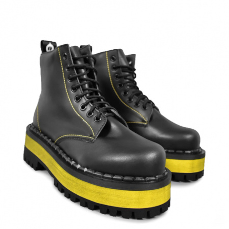 Glany ALTERCORE 653 Vegan Black/Yellow 8 - Dziurkowe