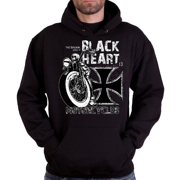 Sweatshirt BLACK HEART BIKER SKULL