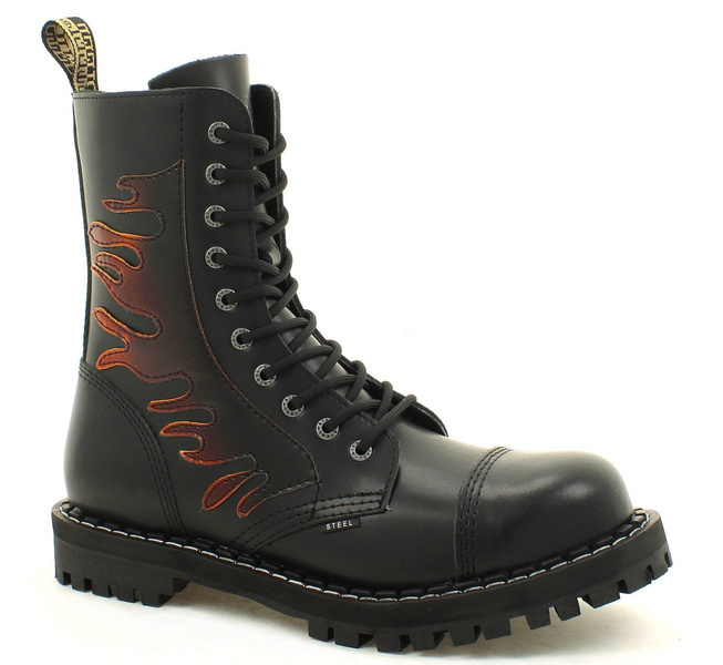 combat boots STEEL 105/106/O FLAMES For Him \ Shoes For Her \ Shoes