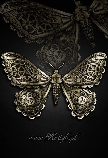hairclip RESTYLE MECHANICAL MOTH - BRASS