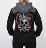 hoodie BLACK HEART Ribon Skull Lady