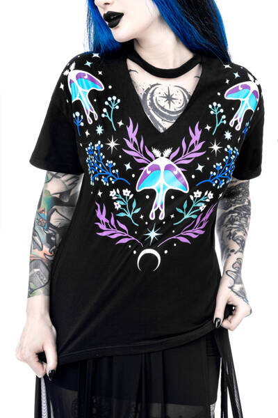 koszulka z krótkim rękawem RESTYLE Moonglow V-neck