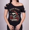 koszulka krótki rękaw BLACK HEART Jeny Skull Destroy