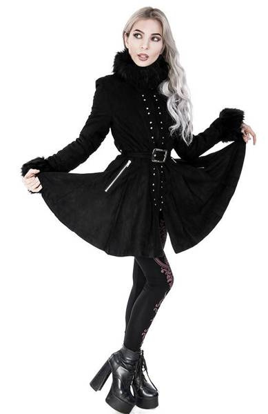 płaszcz RESTYLE Pleated Coat with Zipper Fastening