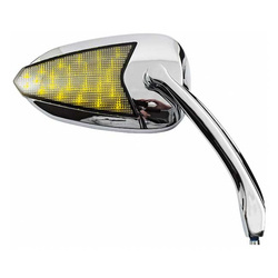 motorcycle mirrors with turn signal MCS Universal Fury LED Chrome 985900