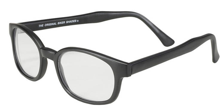 motorcycle sunglasses KD's MATTE BLACK/CLEAR LENS