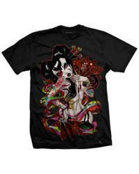koszulka krótki rękaw DARKSIDE GEISHA FAN BLACK
