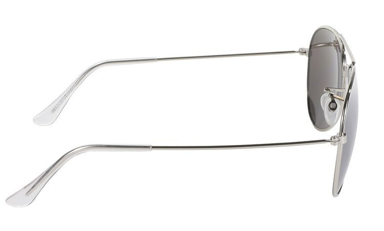 motorcycle sunglasses KICKSTART AVIATOR Smoke/Silver Mirror Lens/Silver