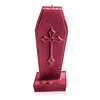 candle CANDELLANA Coffin With Cross Red Metallic