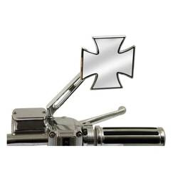 left motorcycle mirror MCS HD All Models Maltese Cross Slotted Stem Chrome 980628