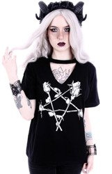 short sleeve T-Shirt RESTYLE ROSE PENTAGRAM with choker