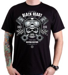 koszulka krótki rękaw BLACK HEART Piston Skull