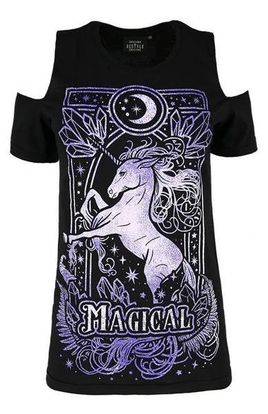 koszulka z krótkim rękawem RESTYLE MAGICAL UNICORN PURPLE