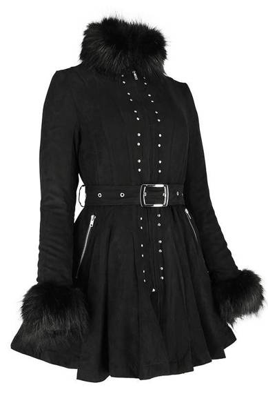 płaszcz RESTYLE Pleated Coat with Zipper Fastening