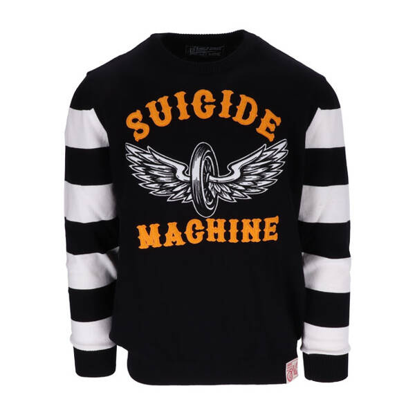 sweter 13 AND A HALF MAGAZINE Outlaw Suicide Machine Black/White