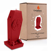 candle CANDELLANA Coffin With Pentagram Red