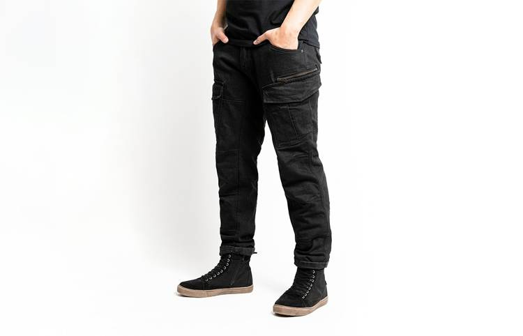 motorcycle trousers JOHN DOE XTM® Defender Mono Black UNISEX