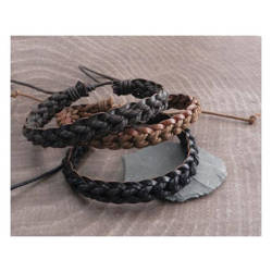 zestaw bransolet AMIGAZ Leather Flat Braid Woven