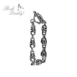 bracelet ROCK DADDY In Silver With Big Skulls