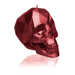 candle CANDELLANA Skull Low-Poly Red Metallic Small