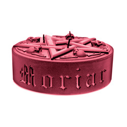 candle CANDELLANA Pentagram Red Metallic