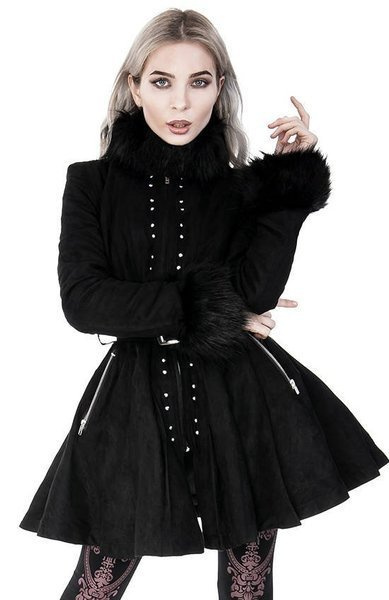 płaszcz RESTYLE Pleated Coat with Zipper Fastening