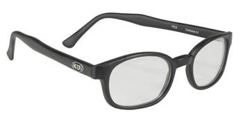 motorcycle sunglasses X-KD's MATTE BLACK/CLEAR LENS