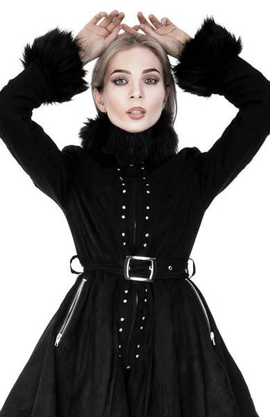 płaszcz RESTYLE Pleated Coat with Zipper Fastening