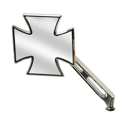 right motorcycle mirror MCS HD All Models Maltese Cross Slotted Stem Chrome 980627
