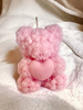 candle TWIN OAKS Rose Teddy Bear with Heart Light Pink