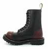combat boots STEEL 105/106/O FULL BLACK/ENDS BURGUNDY