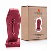 candle CANDELLANA Coffin With Cross Red Metallic