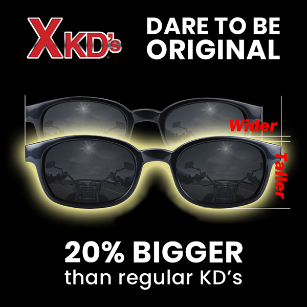 motorcycle sunglasses X-KD's MATTE BLACK/CLEAR LENS