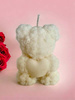 candle TWIN OAKS Rose Teddy Bear with Heart white