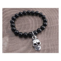 bransoleta AMIGAZ Glass Beads With XL Skull