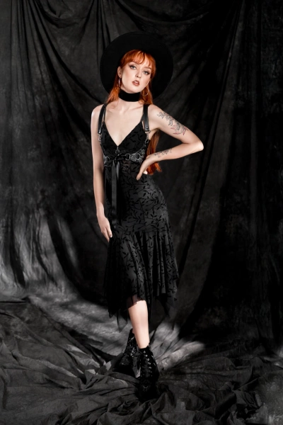 midi dress RESTYLE Fallen Leaves