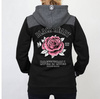 hoodie BLACK HEART Rock N Roll Rose Lady