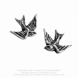 earrings ALCHEMY GOTHIC SWALLOWS
