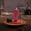 candle CANDELLANA Coffin With Cross Red Metallic