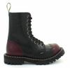 combat boots STEEL 105/106/O FULL BLACK/ENDS BURGUNDY