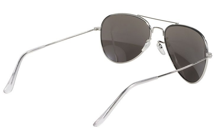 motorcycle sunglasses KICKSTART AVIATOR Smoke/Silver Mirror Lens/Silver