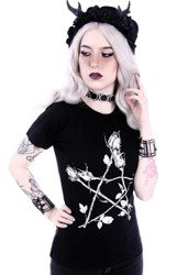 koszulka z krótkim rękawem RESTYLE ROSE PENTAGRAM