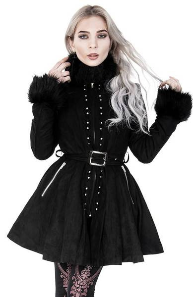 płaszcz RESTYLE Pleated Coat with Zipper Fastening