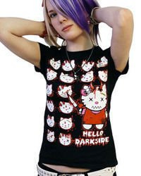 short sleeve T-Shirt DARKSIDE KITTY HEADS