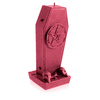 candle CANDELLANA Coffin With Pentagram Red Metallic