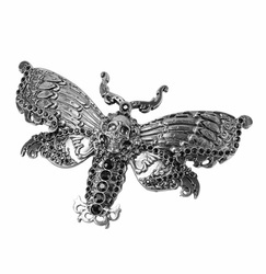 spinka KILLSTAR Death Moth Barrette Srebrna