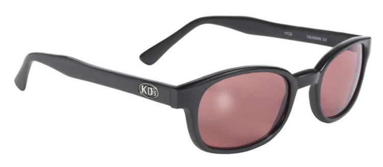 motorcycle sunglasses X-KD's MATTE BLACK/ROSE LENS
