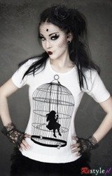 short sleeve T-Shirt RESTYLE girl in a cage